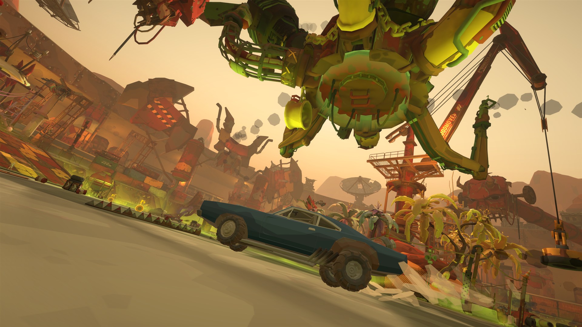 Car Crash Arena vehicle beneath the arena colossus