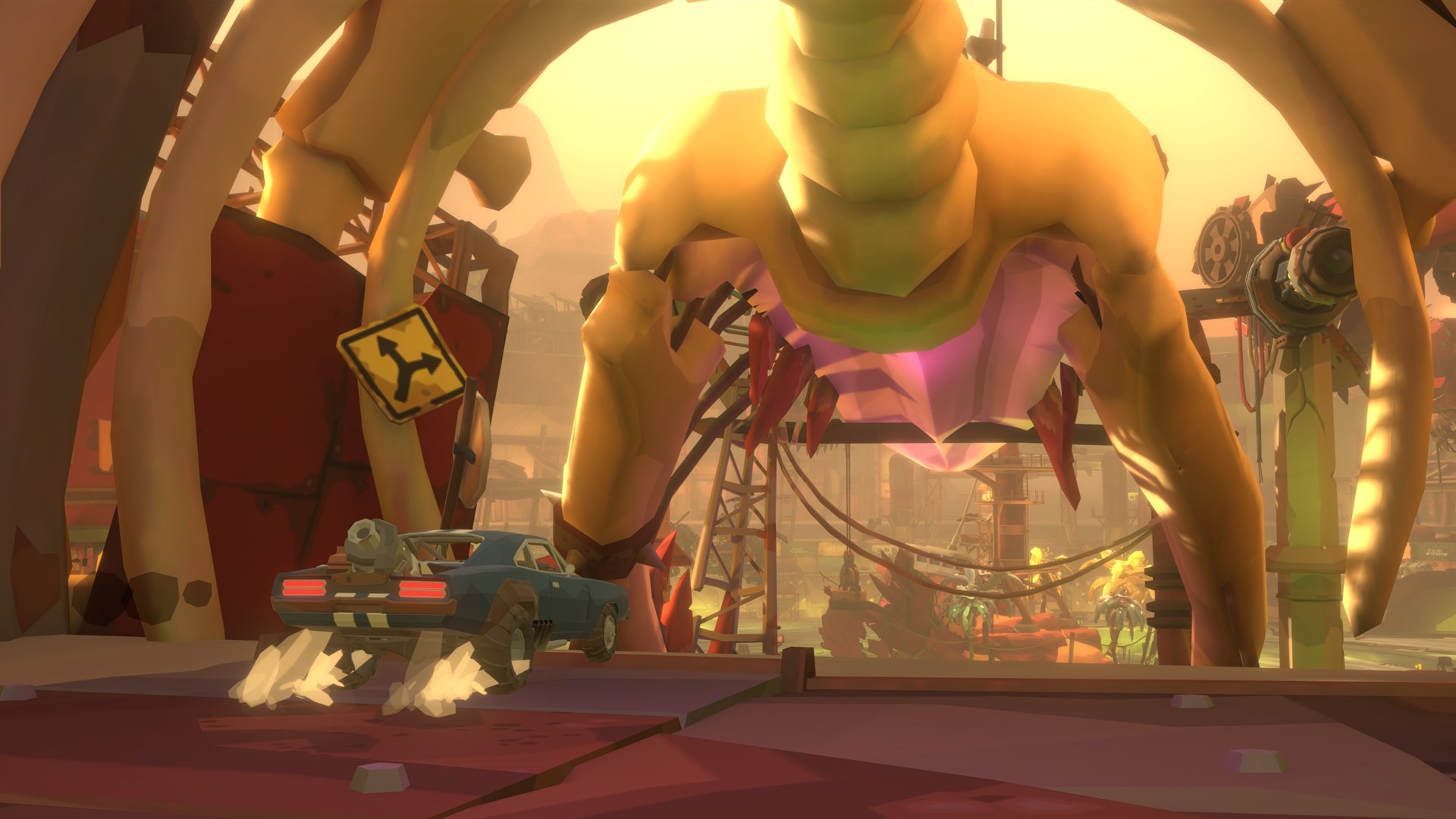 Car Crash Arena car escaping the bone gauntlet