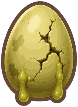 A cracked, oozing rotten egg