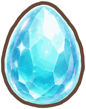 A crystal blue egg