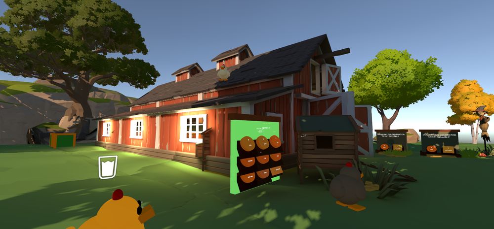 In-engine view of the barn and yard from the player's position