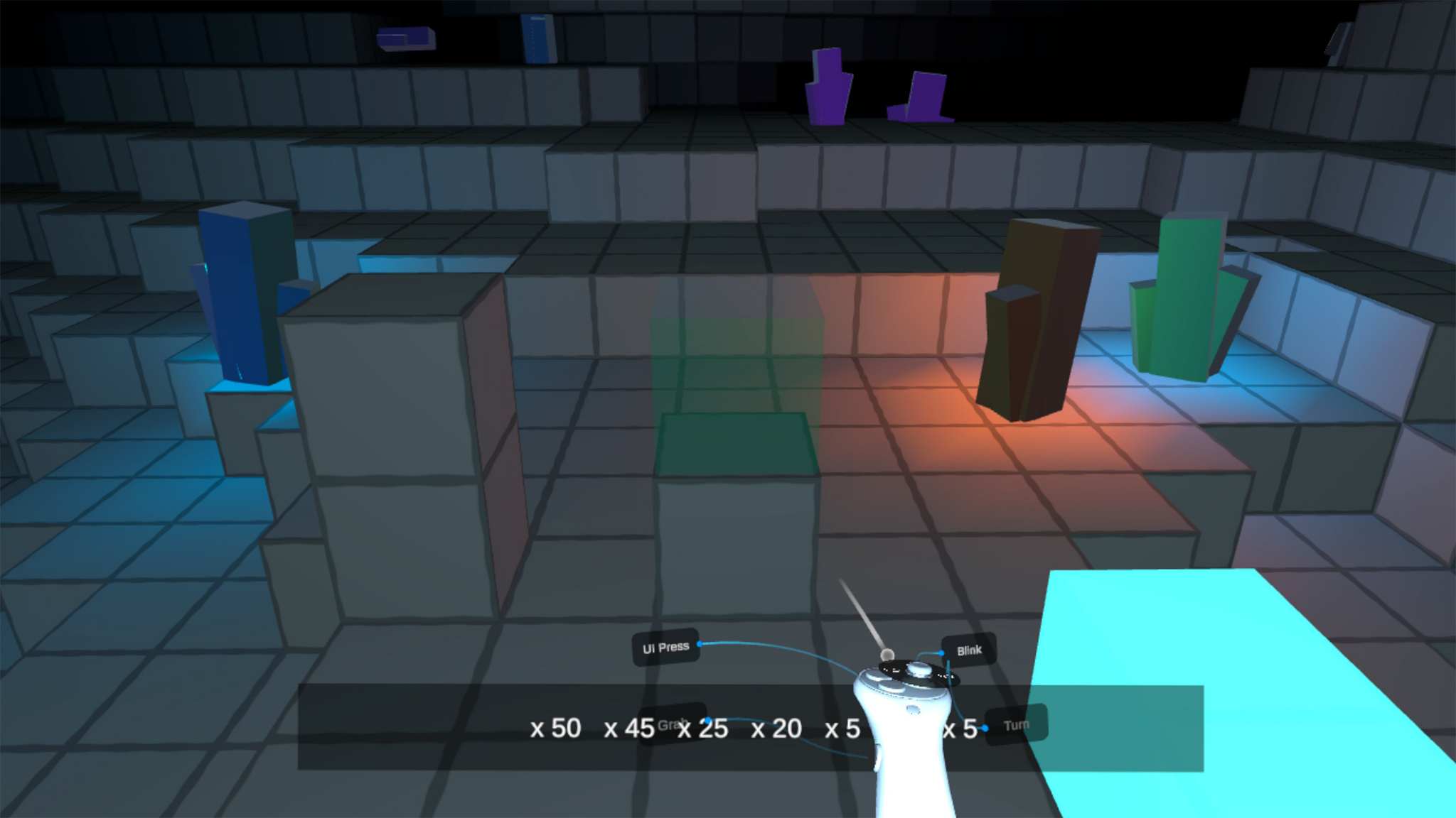 Placed block in underground room with glowing crystals
